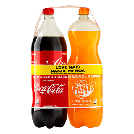 BEBIDA COCA+FANTA PET 2L C/2 LEVE MAIS PAGUE MENOS