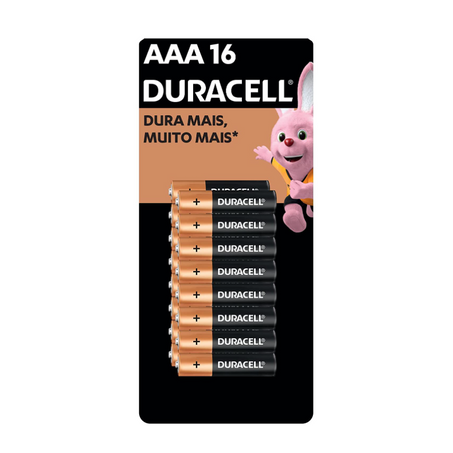 PILHA PALITO ALCALINA AAA C/16UN DURACELL