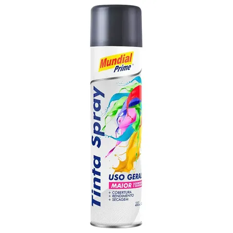 Tinta Mundial Prime 400ml Spray Cinza Medio