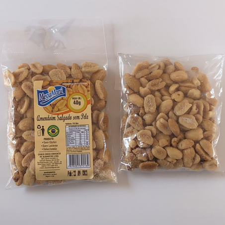 Amendoim Mega Mani Granulado Torrado Sem Pele Pacote 500g 
 
