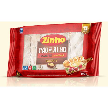 Pão de Alho Zinho Tradicional com Queijo Baguete 300G