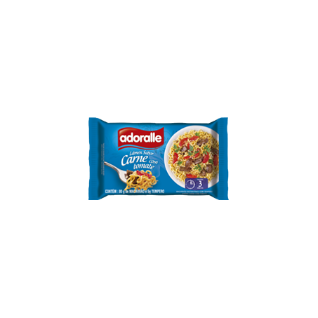 Macarrão instantâneo adoralle 85g carne com tomate