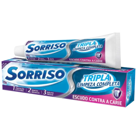 Creme/pasta dental 70g sorriso tripla limpeza pcc/12un-promocional 02ungratis-