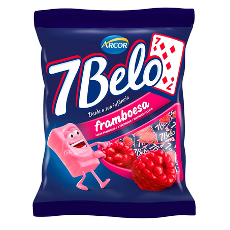 Bala 7Belo Framboesa Arcor Pacote 100G
