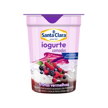 Iogurte Santa Clara Bicamada Frutas Vermelhas Copo 165G