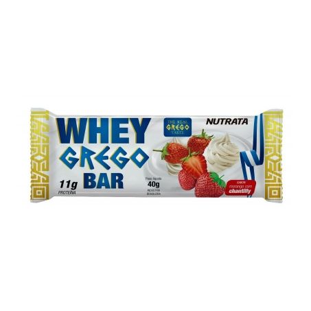 BARRA NUTRATA WHEY GREGO MORANGO C/ 40G