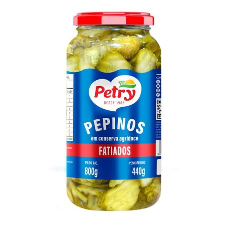 Pepino em Conserva Agridoce Petry Vidro 440g
