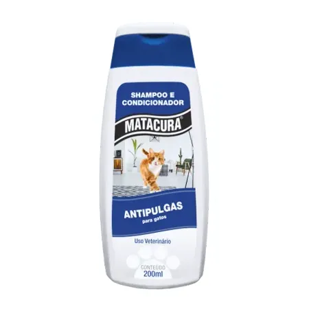 Shampoo Condicionador para Gatos Matacura Antipulgas Frasco 200ml