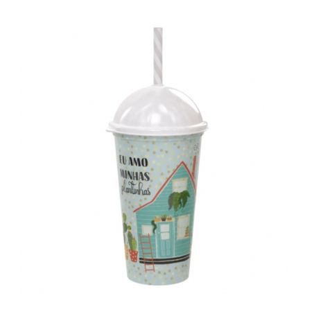 COPO PLASUTIL SHAKE DECORADO 500ML REF 6821