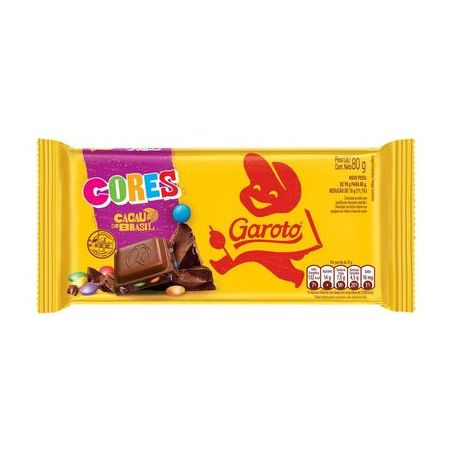Chocolate garoto 80g.cores
