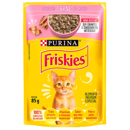 FRISKIES FILHOTES CARNE AO MOLHO 85G