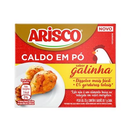 Caldo Pó Galinha Arisco Caixa 5 Unidades 35G