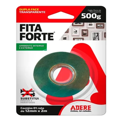 Fita dupla face trans.adere 12mmx2m