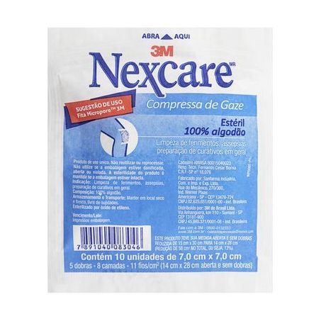 Compressa de gaze estéril nexcare gaze c-10unid