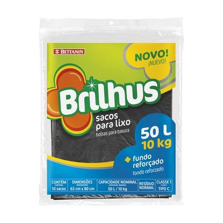 Saco Lixo Brilhus Almofada 50L