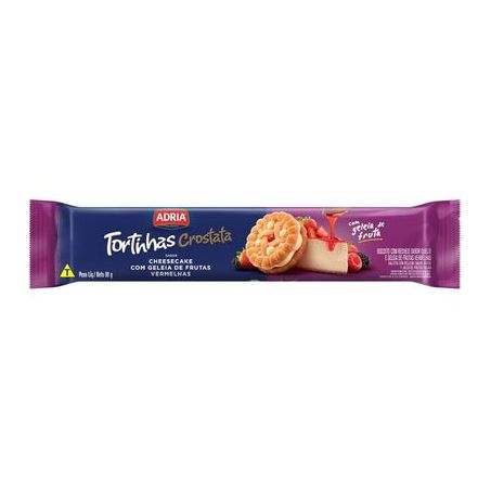 BISC.TORTINHAS ADRIA 80G CROSTATA CHEESECAKE C/GELEIA FRUTAS CX 30.0