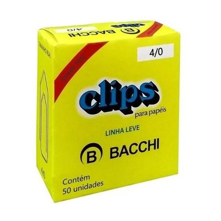 CLIPS N.4/0 GALVANIZADO BACCHI LINHA LEVE CAIXA C/50UN