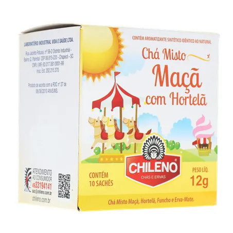 Chá Misto Chileno Maçã com Hortelã Sachê 1.2gr - Caixa com 10un - 12gr 360-15