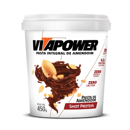 Pasta de Amendoim Vitapower Shot Protein 450g