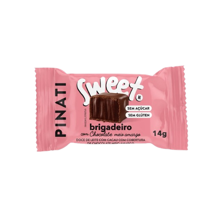 Doce De Leite Pinati Sweet Bite Zero Açúcar Brigadeiro Com Chocolate Meio Amargo 14g 
 