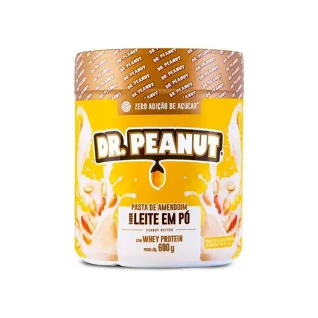 Pasta amendoim leite em pó dr peanut 600g