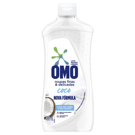 Lava-roupas Omo 450ml - Roupas Finas e Delicadas - Coco
