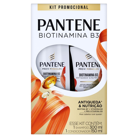 Conjunto Pantene 300ml - Shampoo + 150ml - Condicionador - Antiqueda
