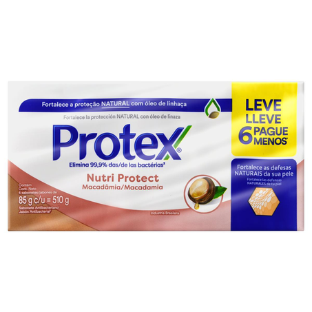 Sabonete Protex 85g - Macadâmia - Com 6 Sabonetes - Leve Mais, Pague Menos