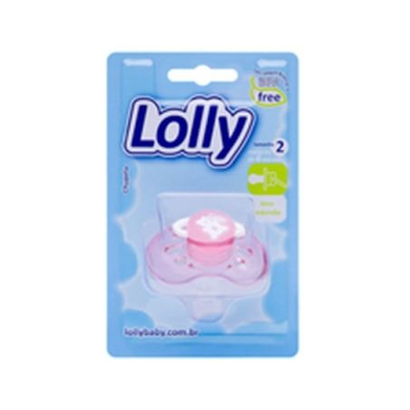 Chupeta Lolly Silicone Rosa T2 Embalagem Ref 5012-01 Rs 1UN