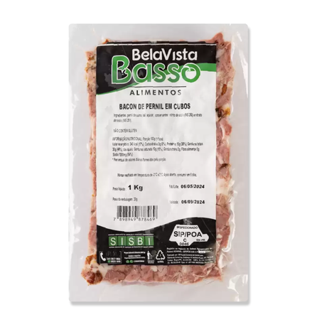 BACON EM CUBOS PERNIL 1KG BELA