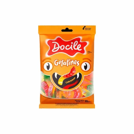 Bala docile 80g gelatines cobrinhas