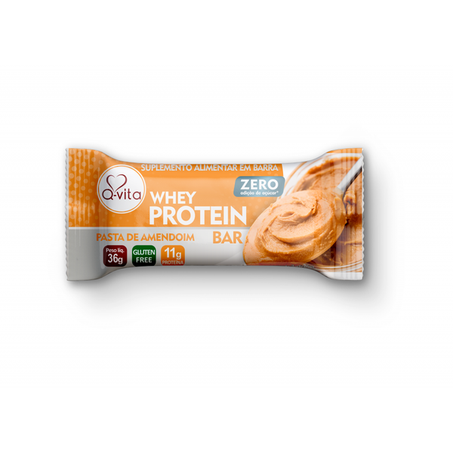 Barrinha Q-Vita 36g Whey Zero Pasta De Amendoim