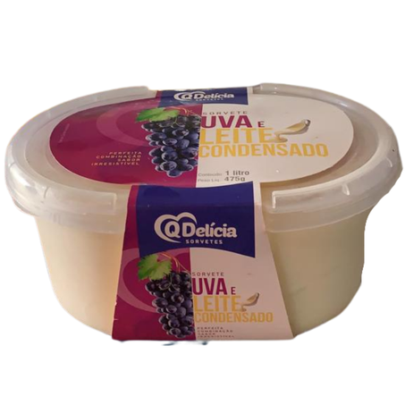 Sorvete q delicia 1l uva leite conden un