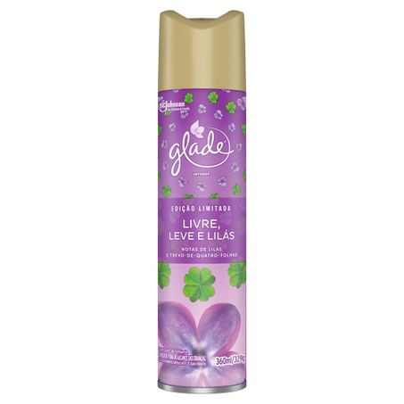 Odorizante Glade Livre, Leve e Lilás Aerossol 360ml 
 