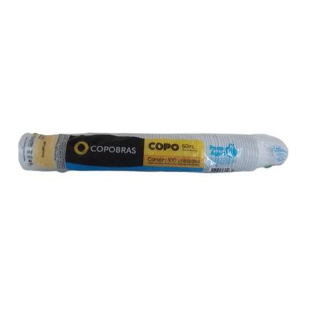 Copo Plástico Descartável Copobras 50ml Transparente Pacote 100 Un