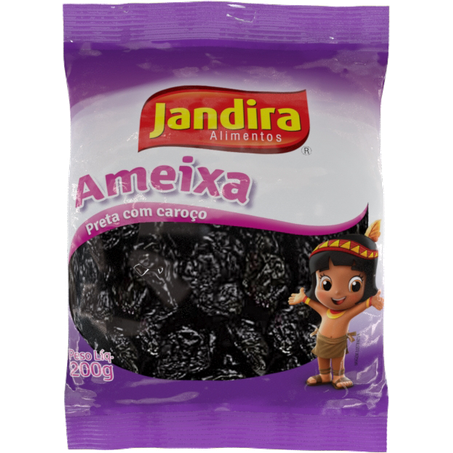 Ameixa Jandira Preta Com Caroço Pacote 200g 
 