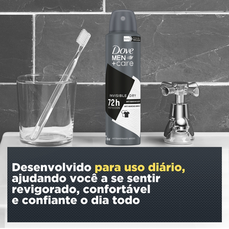 Desodorante Aerosol Dove Mencare Invisible Dry 150ml 360-4