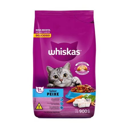 Alimento para Gatos Adultos Whiskas Peixe Pacote 900gr