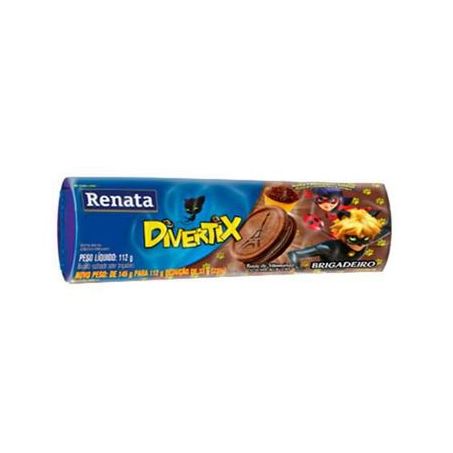 Biscoito Renata Recheado Divertix Brigadeiro 112g