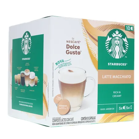 Café com Leite em Cápsula Starbucks Latte Macchiato Nescafé Dolce Gusto Caixa 107,5g 10 Unidades 360-33