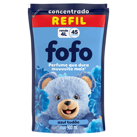 Amaciante fofo azul tudao 900ml sache*