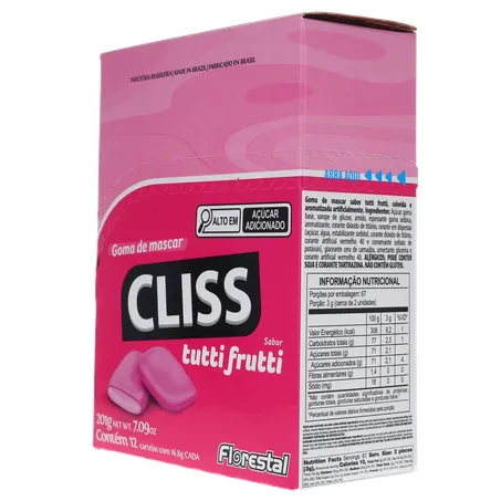 Goma de Mascar Cliss Tutti Frutti Caixa 201gr 360-23