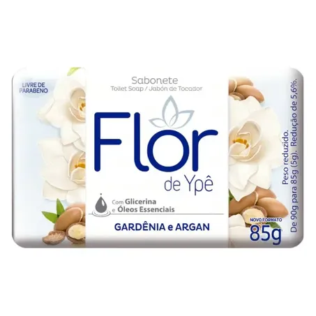 Sabonete Flor De Ypê Em Barra Gardênia e Argan 85g 
 