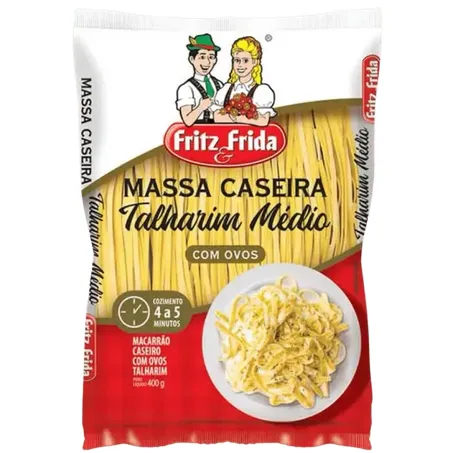 Massa fritz e frida caseira talharim medio c/ ovos 400g