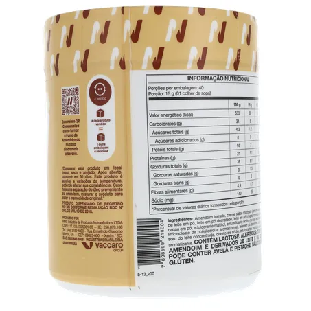 PASTA DE AMENDOIM NUTRATA LEITE TRUFADO COM WHEY PROTEIN ZERO AÇÚCAR POTE 600G 360-18