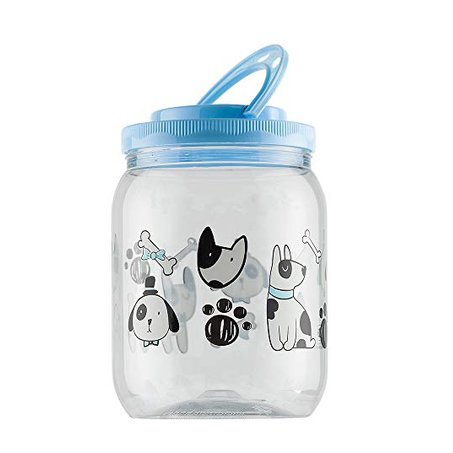Pote Plástico Transparente Dog Azul 1,7l