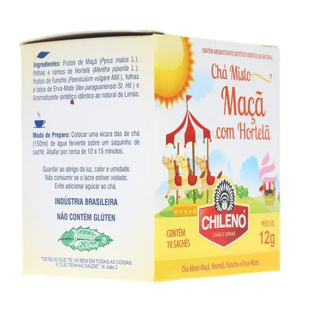 Chá Misto Chileno Maçã com Hortelã Sachê 1.2gr - Caixa com 10un - 12gr 360-31