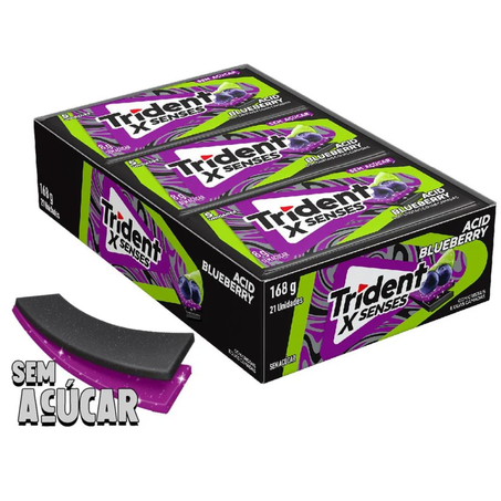Chicle trident pcc/21un 5s x senses acid blueberry