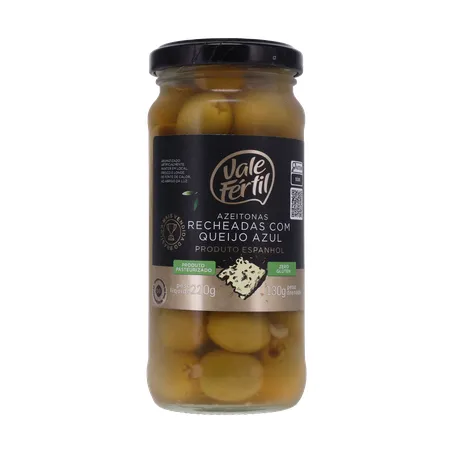 AZEITONA VERDE VALE FERTIL RECHEADO COM QUEIJO VIDRO 130G 360-35