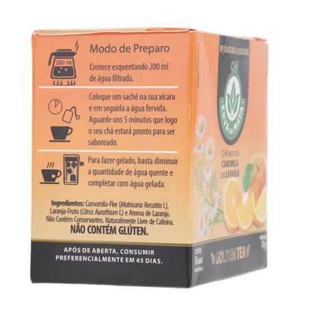 CHÁ ERVA DA MATA CAMOMILA COM LARANJA CAIXA C/10 SACHÊS 360-11